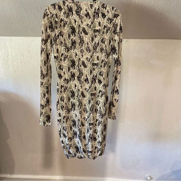 Revolve NWT Rag & Bone Tan Snakeskin Poppy Draped Mini Dress Size XS - Picture 5 of 6